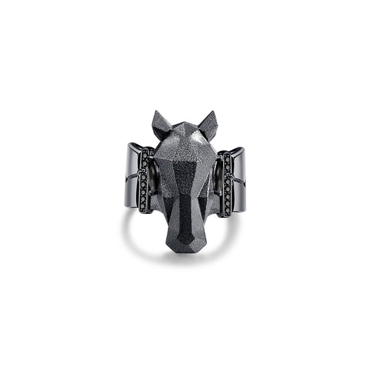 Horse Unisex Ring Black