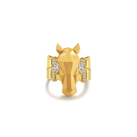 Horse Unisex Ring Gold