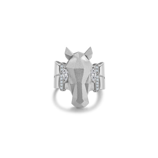 Horse Unisex Ring Silver