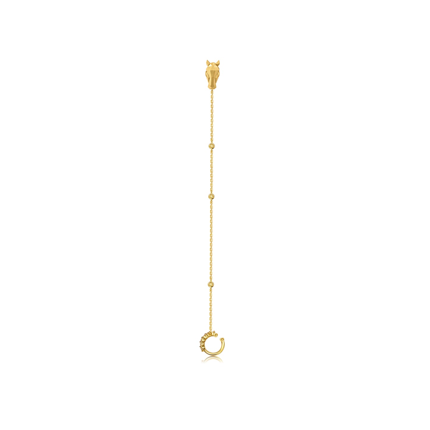 Orecchino e Ear Cuff Cavallo – Oro