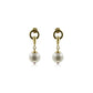 Horsebit With Pearl Earrings Gold