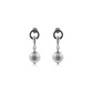 Horsebit With Pearl Earrings Silver